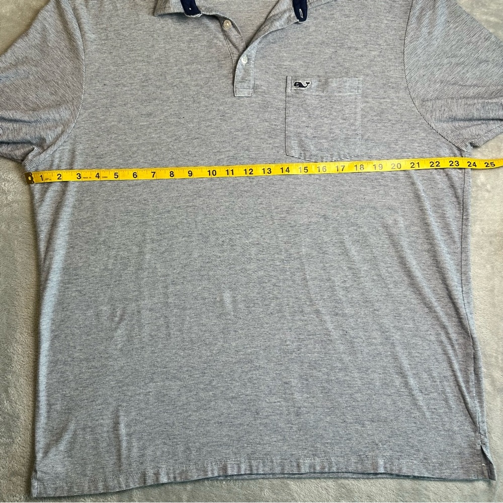 Vineyard Vines Men’s XL Gray Striped Edgartown Polo Golf Shirt - Picture 3 of 7